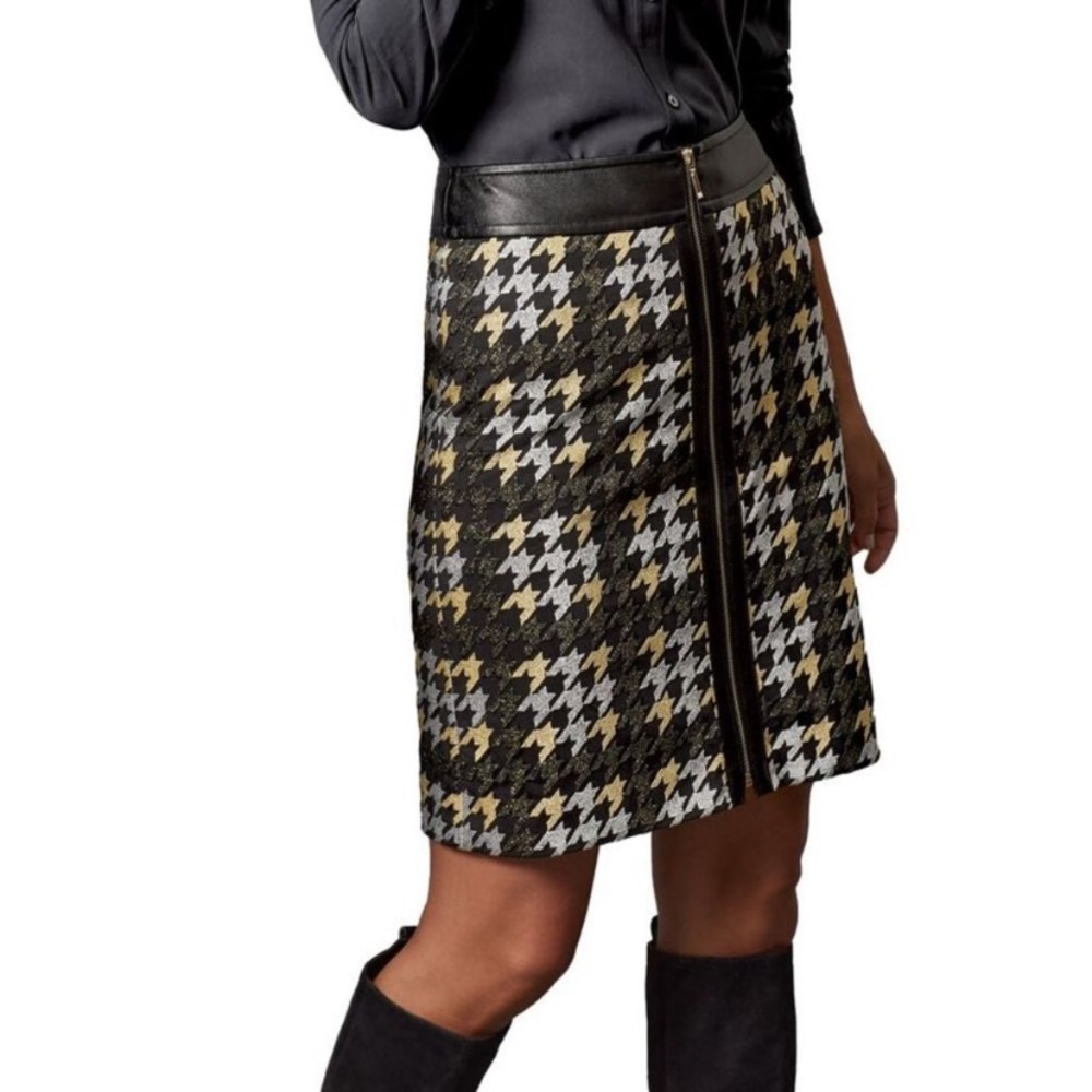 JMcLaughlin Gold/ Silver/ Rustic Embroidery Keanna Skirt